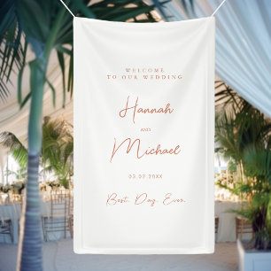 Elegante, weiße, minimale Hochzeit Banner