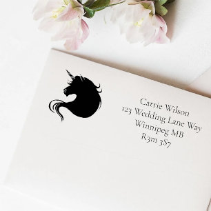 Elegante weiße minimalistische Einhorn-Pferde Permastempel