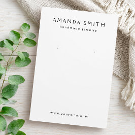 Elegante weiße minimalistische Ohrring-Grafikkarte