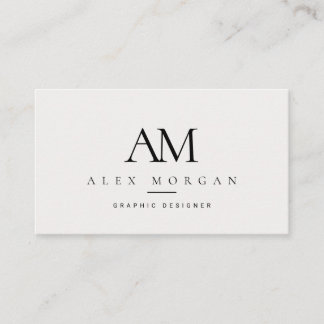 Elegante weiße Monogramm-Minimalist Professional B Visitenkarte