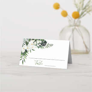Elegante weiße Orchideen bohemian Blumen Hochzeit Platzkarte