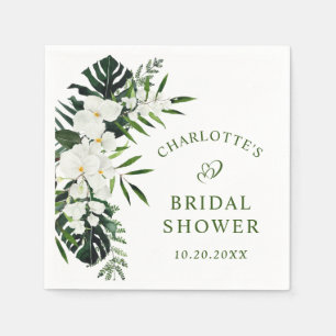Elegante weiße Orchideen bohemian HOCHZEITSPAARTEI Serviette