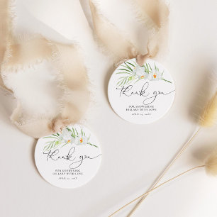 Elegante weiße Orchideen-Brautparty Geschenkanhänger