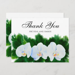 Elegante, weiße Orchideen Dankeskarte