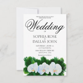 Elegante, weiße Orchideen Einladung