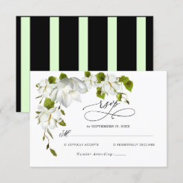 Elegante weiße Orchideenpflanze Hochzeitsszenario RSVP Karte