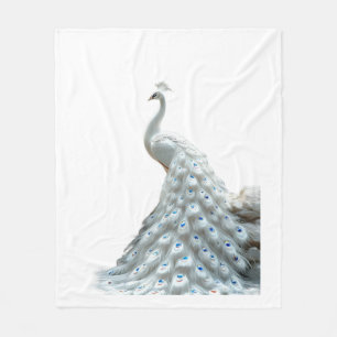 Elegante weiße Pfau-Wurfdecke Fleecedecke