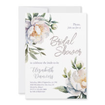 Elegante Weiße Pfingstrose Botanische Florale Brau