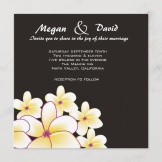 Elegante weiße Plumeria Hochzeit Einladung
