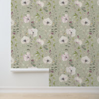 Elegante weiße Pupien florales Muster Grün