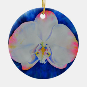 Elegante weiße rosa rosa rosafarbene Wasserfarben- Keramikornament