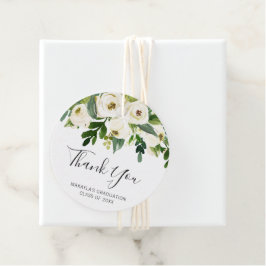 Elegante Weiße Rose Abschluss Vielen Dank Geschenkanhänger