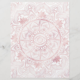 Elegante Weiße Roségold-Augen-Sonnen-Mond-Mandala Briefbogen