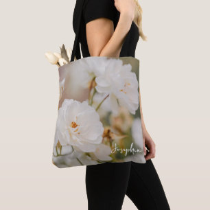 Elegante weiße Rosen-Blumenfoto mit individuellem