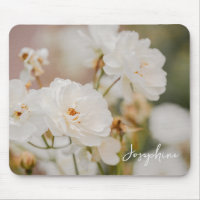 Elegante weiße Rosen-Blumenfoto mit individuellem
