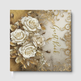 Elegante weiße Rosen  Gästebuch