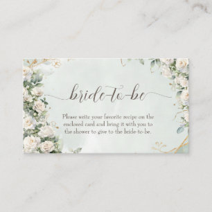 Elegante weiße Rosen Hochzeit  Begleitkarte