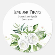 Elegante Weiße Rosen und Gipskraut Hochzeit