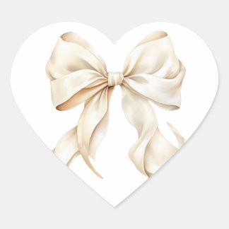Elegante weiße Schleife Baby Shower Herz-Aufkleber