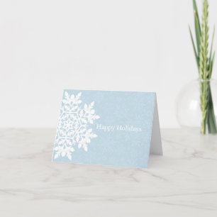 Elegante weiße Schneeflocke (Frostblau) Karte