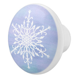 Elegante weiße Schneeflocke Weihnachten Keramikknauf