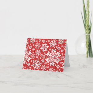 Elegante weiße Schneeflocken (Kranberry) Karte