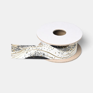 Elegante, weiße schwarze Streifen Satinband