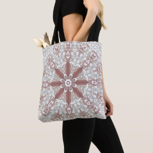 Elegante weiße Spitze Blumen Henkeltasche