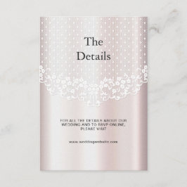 Elegante weiße Spitzen-Detailkarte Begleitkarte