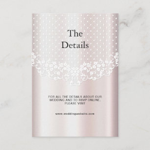 Elegante weiße Spitzen-Detailkarte Begleitkarte