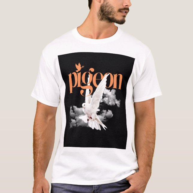 Elegante Weiße Taube T-Shirt (Vorderseite)