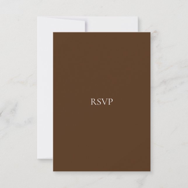 Elegante weiße und braune RSVP-Karte RSVP Karte (Vorderseite)