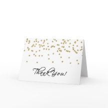 Elegante weiße und goldene Polka-Punkte Danke!