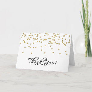 Elegante weiße und goldene Polka-Punkte Danke! Dankeskarte
