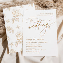 Elegante weiße und goldene Vintage-Blumenhochzeit