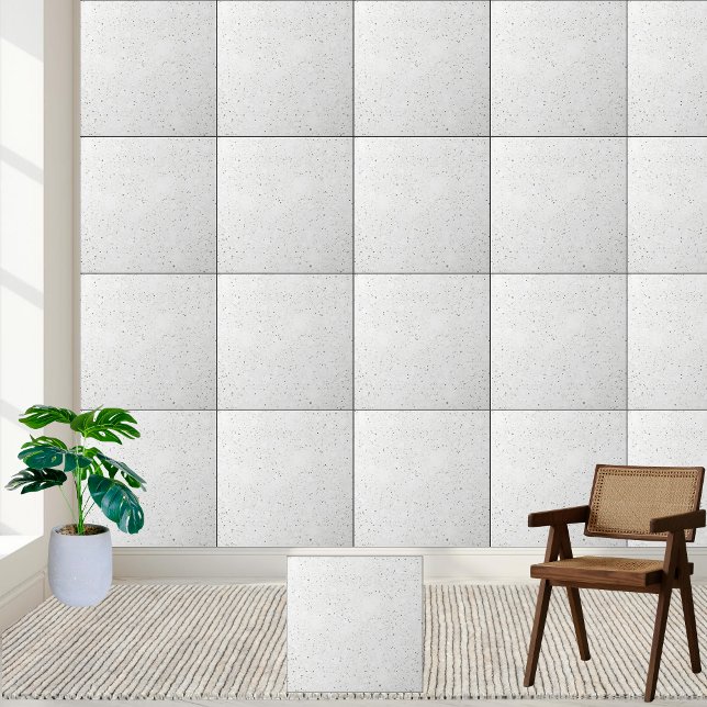 Elegante, weiße und graue Keramik Tile Fliese (Elegant White and Gray Speckled Ceramic Tile)
