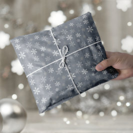 Elegante weiße und graue Schneeflocken Seidenpapier