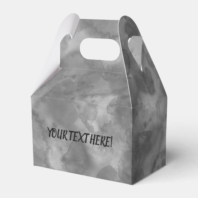 Elegante, weiße und graue Wasserfarbe Geschenkschachtel (Vorderseite)