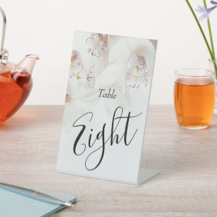 Elegante weiße und Lila Orchideen   Hochzeit Sockelschild