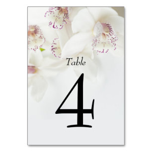 Elegante weiße und Lila Orchideen   Hochzeit Tischnummer