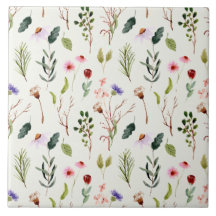 Elegante weiße und rosa Wildblumen-Wasserfarbe