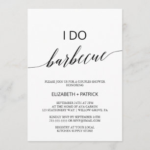 Elegante weiße und schwarze Kalligraphie I Do Barb Einladung