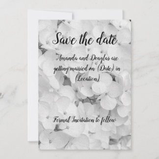 Elegante, weiße und schwarze Save the Date Karte