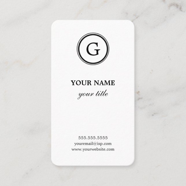 Elegante weiße und schwarze visitenkarte (Vorderseite)