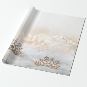 Elegante weiße Weihnachtsbälle Feiertage Geschenkpapier