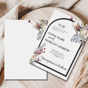 Elegante weiße Wildblume Hochzeit Einladung