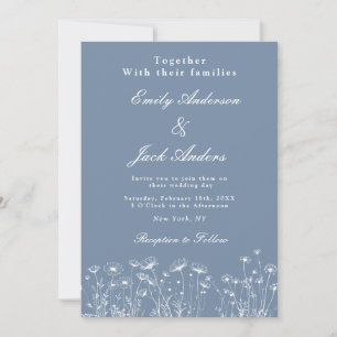 Elegante weiße Wildblumen-Immergrün-Hochzeits-Einl Save The Date