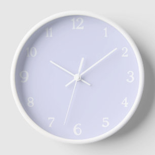 Elegante weiße Zahlen   Classic Pastel Lavender Uhr