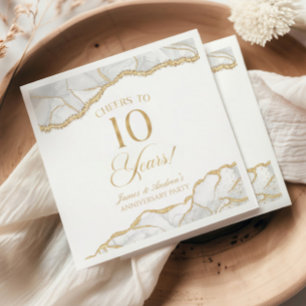 Elegante Weißgold-Achat-10-Jahres-Jubiläumsfeier Serviette