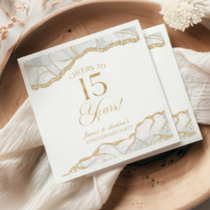 Elegante Weißgold-Achat-15.-Jubiläumsfeier Serviette
